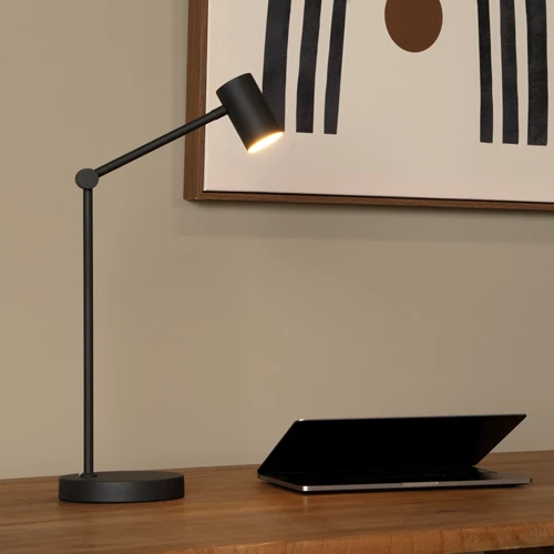 Lucide TIPIK - Lampe de bureau Rechargeable - Batterie/Piles - LED 3 StepDim - 1x3W 2700K - Noir - ambiance 1